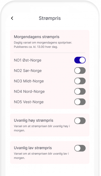 Få varslinger om morgendagens strømpris og mer